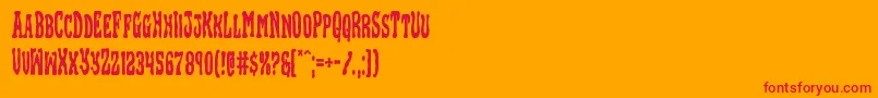 Blackgunkcond Font – Red Fonts on Orange Background