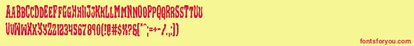 Blackgunkcond Font – Red Fonts on Yellow Background