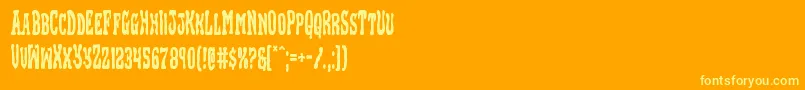 Lisätietoja Blackgunkcond-fontista Blackgunkcond-fontti – keltaiset fontit oranssilla taustalla