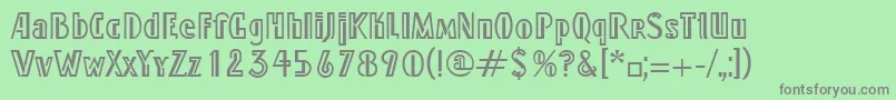 フォントLindyLtRegular – 緑の背景に灰色の文字