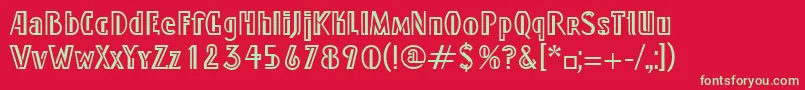 Шрифт LindyLtRegular – зелёные шрифты на красном фоне