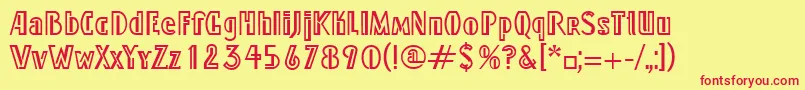 LindyLtRegular Font – Red Fonts on Yellow Background