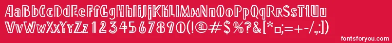 フォントLindyLtRegular – 赤い背景に白い文字