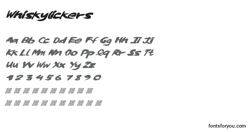 Whiskylickers Font – alphabet, numbers, special characters