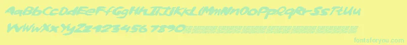 Whiskylickers Font – Green Fonts on Yellow Background