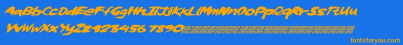 Whiskylickers Font – Orange Fonts on Blue Background