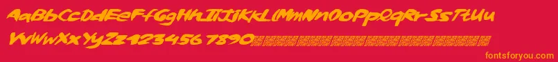 Whiskylickers Font – Orange Fonts on Red Background