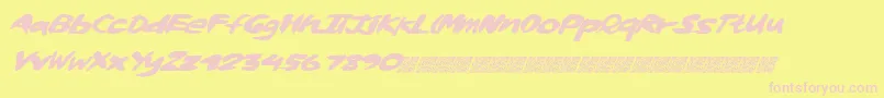 Whiskylickers Font – Pink Fonts on Yellow Background