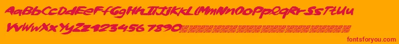 Whiskylickers-Schriftart – Rote Schriften auf orangefarbenem Hintergrund