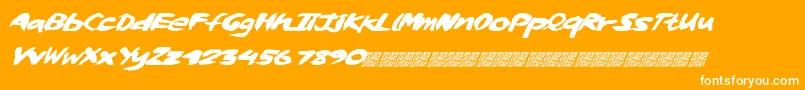 Whiskylickers-Schriftart – Weiße Schriften auf orangefarbenem Hintergrund