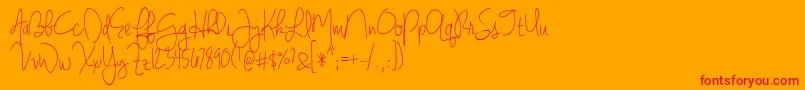 JenniferLynne Font – Red Fonts on Orange Background