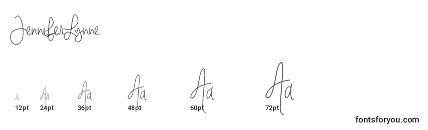 Размеры шрифта JenniferLynne