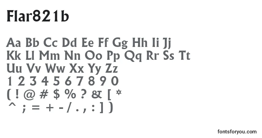 Czcionka Flar821b – alfabet, cyfry, specjalne znaki
