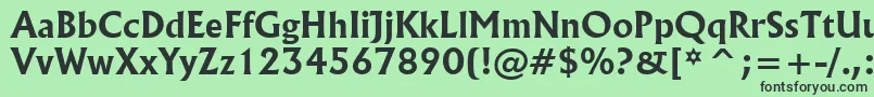 フォントFlar821b – 緑の背景に黒い文字