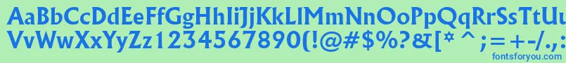 Flar821b Font – Blue Fonts on Green Background
