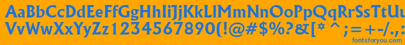 Flar821b Font – Blue Fonts on Orange Background