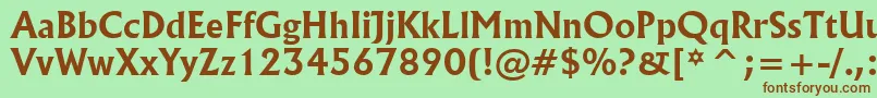 Шрифт Flar821b – коричневые шрифты на зелёном фоне