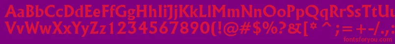 フォントFlar821b – 紫の背景に赤い文字