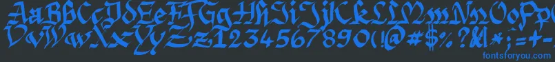 Argpriht Font – Blue Fonts on Black Background