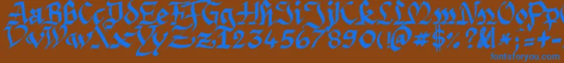 Argpriht Font – Blue Fonts on Brown Background