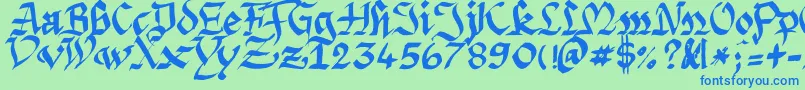 Argpriht Font – Blue Fonts on Green Background