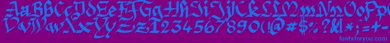 Argpriht Font – Blue Fonts on Purple Background