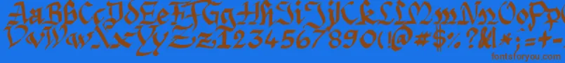 Argpriht Font – Brown Fonts on Blue Background