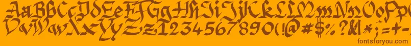 Argpriht Font – Brown Fonts on Orange Background