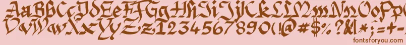 Argpriht Font – Brown Fonts on Pink Background