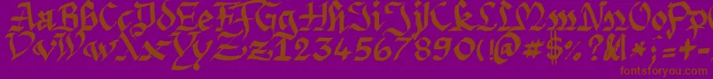 Argpriht Font – Brown Fonts on Purple Background