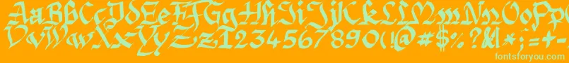 Argpriht Font – Green Fonts on Orange Background