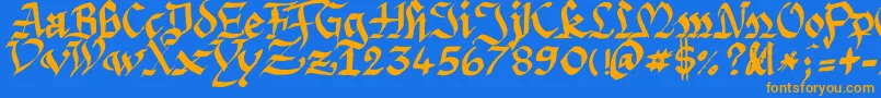 Argpriht Font – Orange Fonts on Blue Background