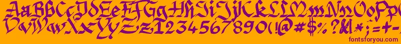 Argpriht Font – Purple Fonts on Orange Background