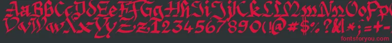 Argpriht Font – Red Fonts on Black Background