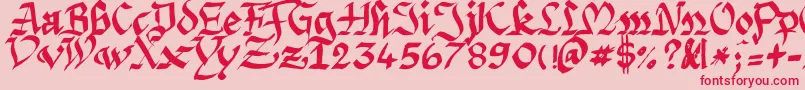 Argpriht Font – Red Fonts on Pink Background
