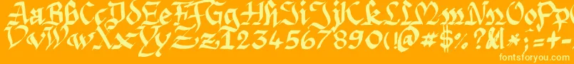 Argpriht Font – Yellow Fonts on Orange Background