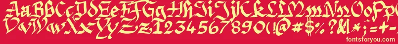 Argpriht Font – Yellow Fonts on Red Background