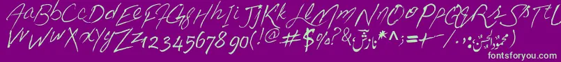 LoveIsRealLife Font – Green Fonts on Purple Background