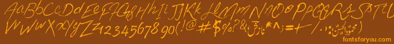fuente LoveIsRealLife – Fuentes Naranjas Sobre Fondo Marrón
