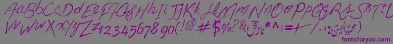 LoveIsRealLife-Schriftart – Violette Schriften auf grauem Hintergrund