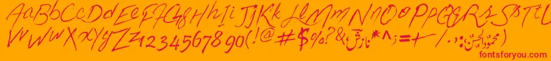 LoveIsRealLife Font – Red Fonts on Orange Background
