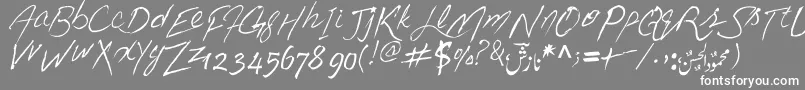 フォントLoveIsRealLife – 灰色の背景に白い文字