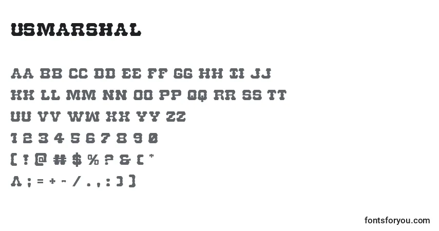 Schriftart Usmarshal – Alphabet, Zahlen, spezielle Symbole