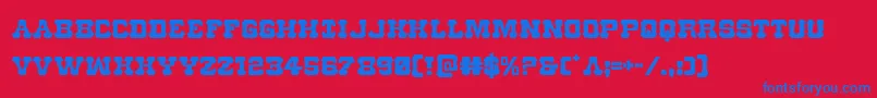 フォントUsmarshal – 赤い背景に青い文字