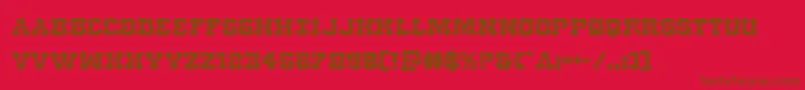 フォントUsmarshal – 赤い背景に茶色の文字