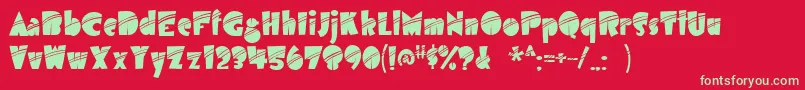 フォントAirmoleq – 赤い背景に緑の文字