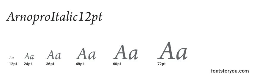 Größen der Schriftart ArnoproItalic12pt