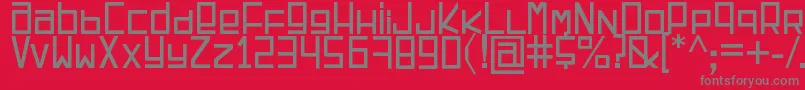 フォントEspacioCuadrado – 赤い背景に灰色の文字