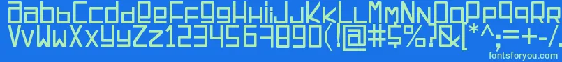 EspacioCuadrado Font – Green Fonts on Blue Background