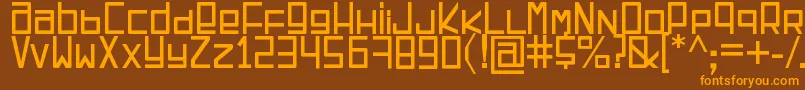 Więcej informacji o czcionce EspacioCuadrado Czcionka EspacioCuadrado – pomarańczowe czcionki na brązowym tle